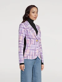 Tux Stripe Blazer Gingham Print