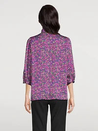Satin Shirt Floral Print