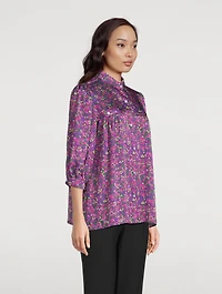 Satin Shirt Floral Print