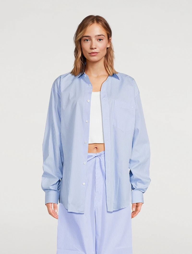 Anne Poplin Shirt Stripe Print