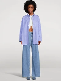 Nathalie Oversized Poplin Shirt Stripe Print