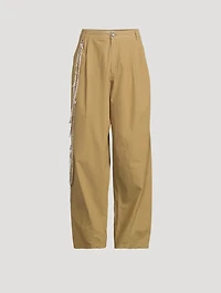 Phebe Wide-Leg Chinos With Crystal Wallet Chain