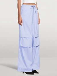 Daisy Wide-Leg Poplin Trousers Stripe Print