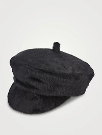 Faux Fur Baker Boy Cap