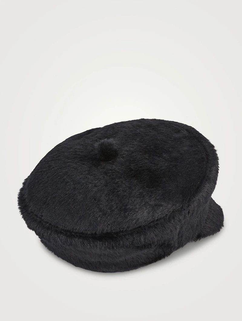 Faux Fur Baker Boy Cap