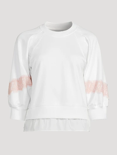 Lace-Trimmed Sweatshirt