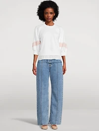 Lace-Trimmed Sweatshirt