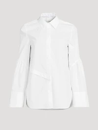 Button-Trimmed Poplin Shirt