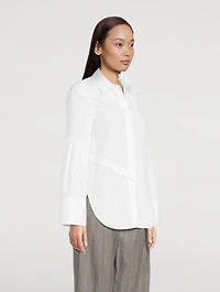 Button-Trimmed Poplin Shirt