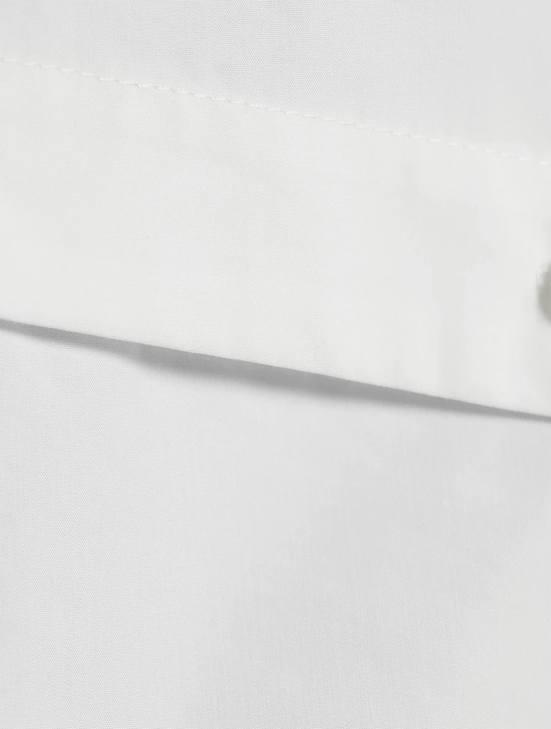 Button-Trimmed Poplin Shirt