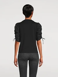 Ruched Tie-Sleeve T-Shirt