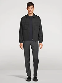 Wool Check Pleated Pants