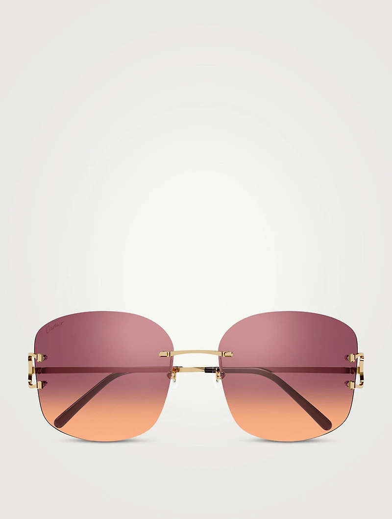 Signature C De Cartier Round Sunglasses