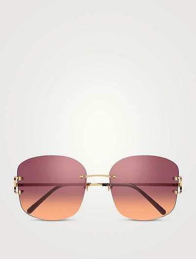 Signature C De Cartier Round Sunglasses