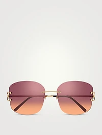 Signature C De Cartier Round Sunglasses