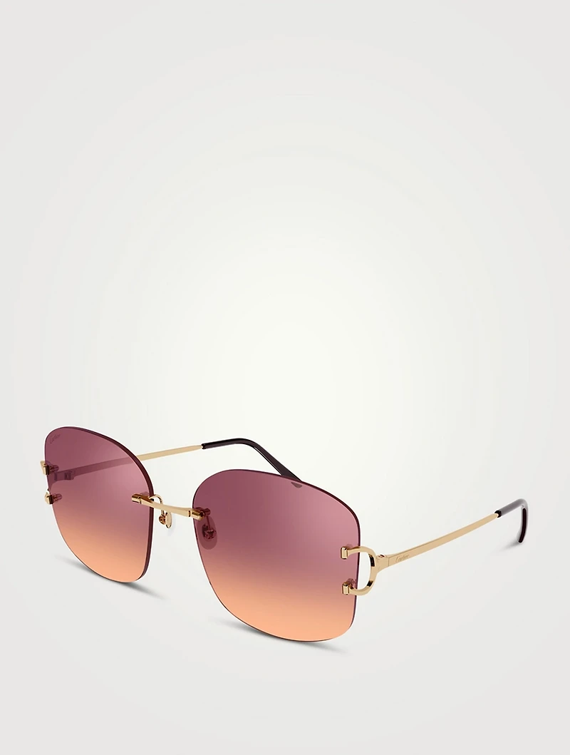 Signature C De Cartier Round Sunglasses