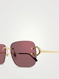 Signature C De Cartier Square Sunglasses