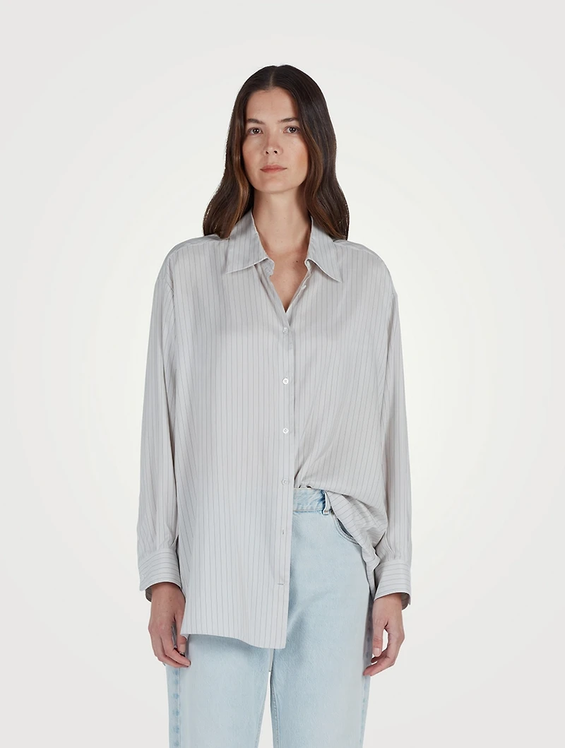 Luka Silk Shirt Striped Print