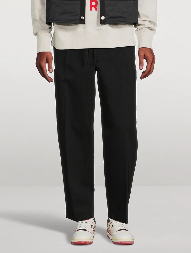 Cotton And Linen Cargo Jogger Pants