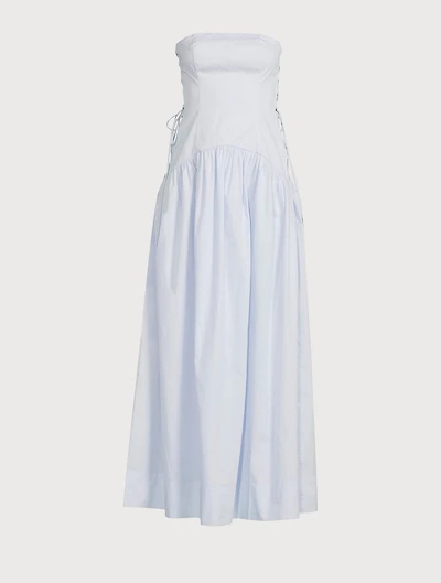 Amada Lace-Up Strapless Maxi Dress