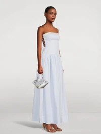 Amada Lace-Up Strapless Maxi Dress