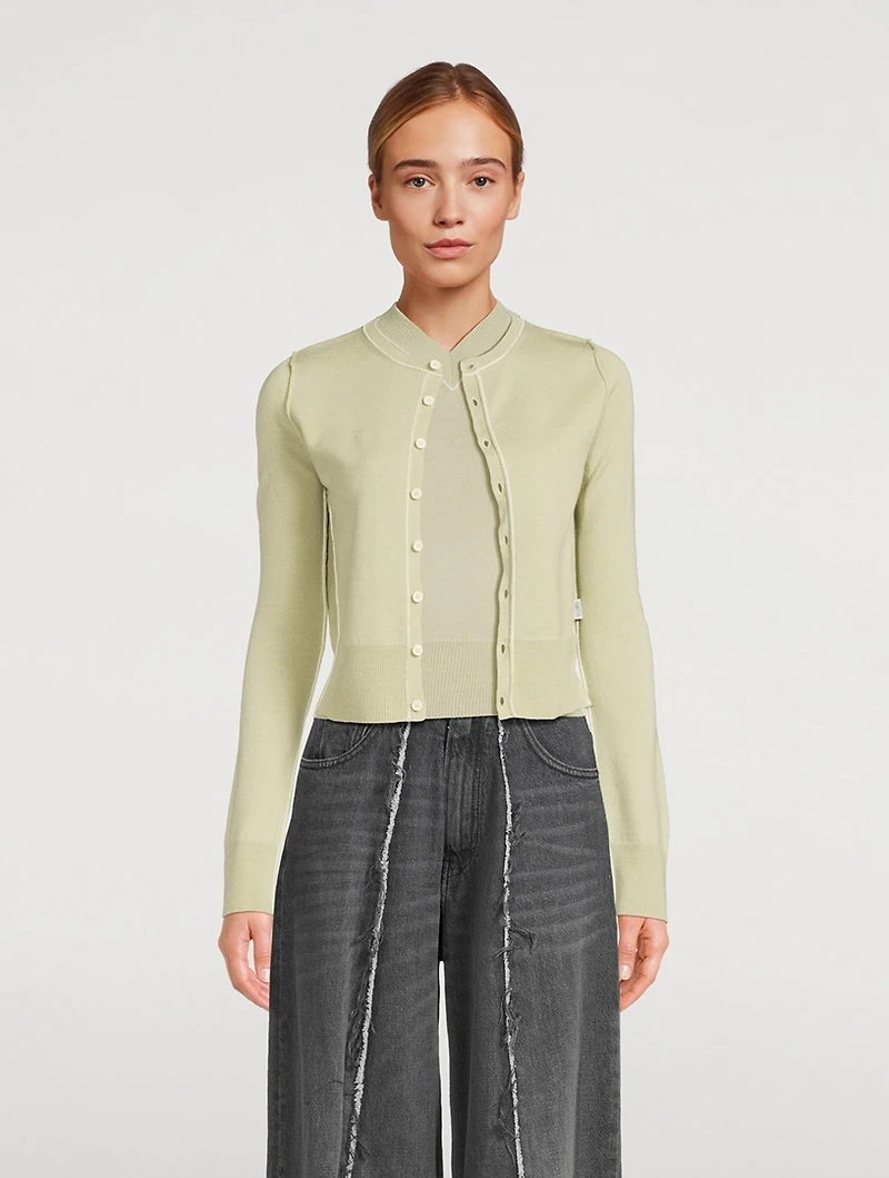 Wool-Blend Slim-Fit Cardigan