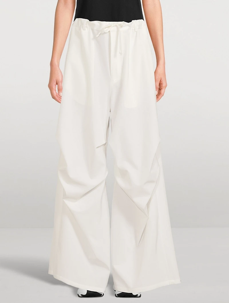 Twill Wide-Leg Trousers