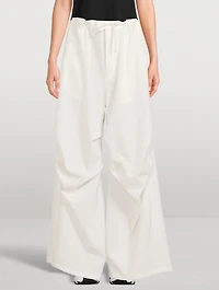 Twill Wide-Leg Trousers