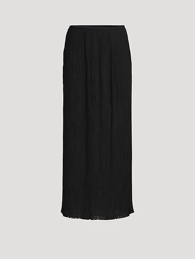 Sheer Plissé Long Skirt