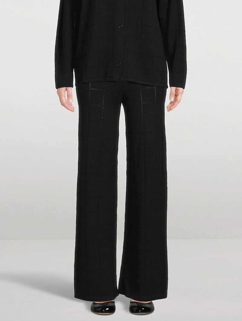 Grid Pointelle Knit Pants