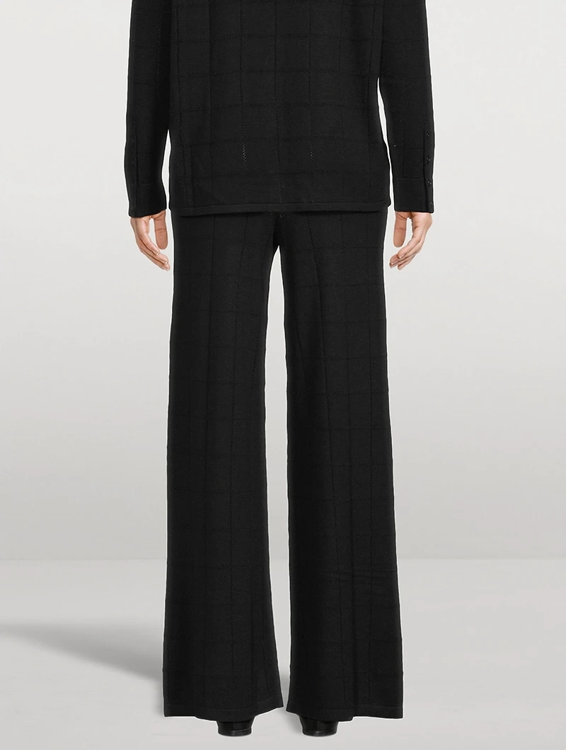 Grid Pointelle Knit Pants