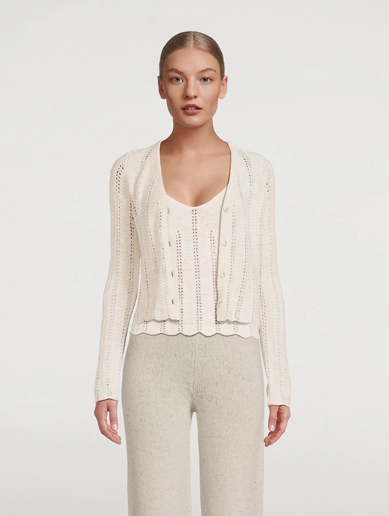 Pointelle Knit Cardigan