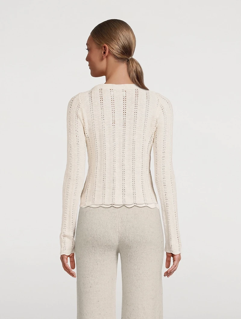Pointelle Knit Cardigan
