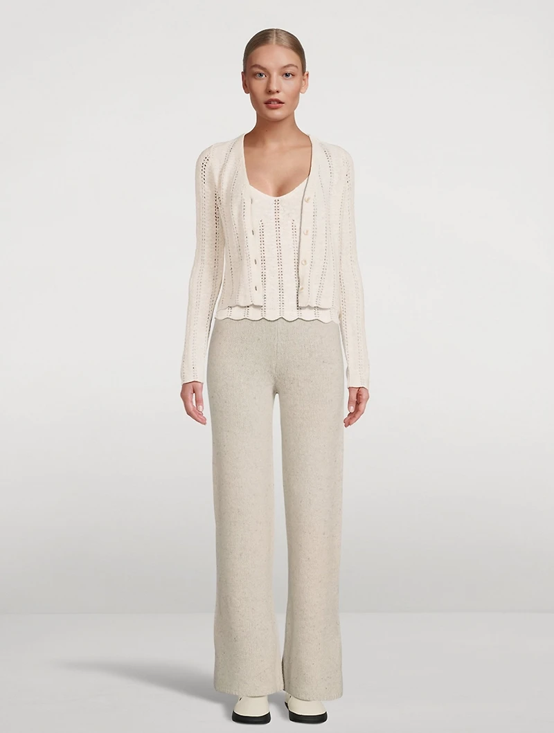 Pointelle Knit Cardigan