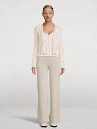 Pointelle Knit Cardigan