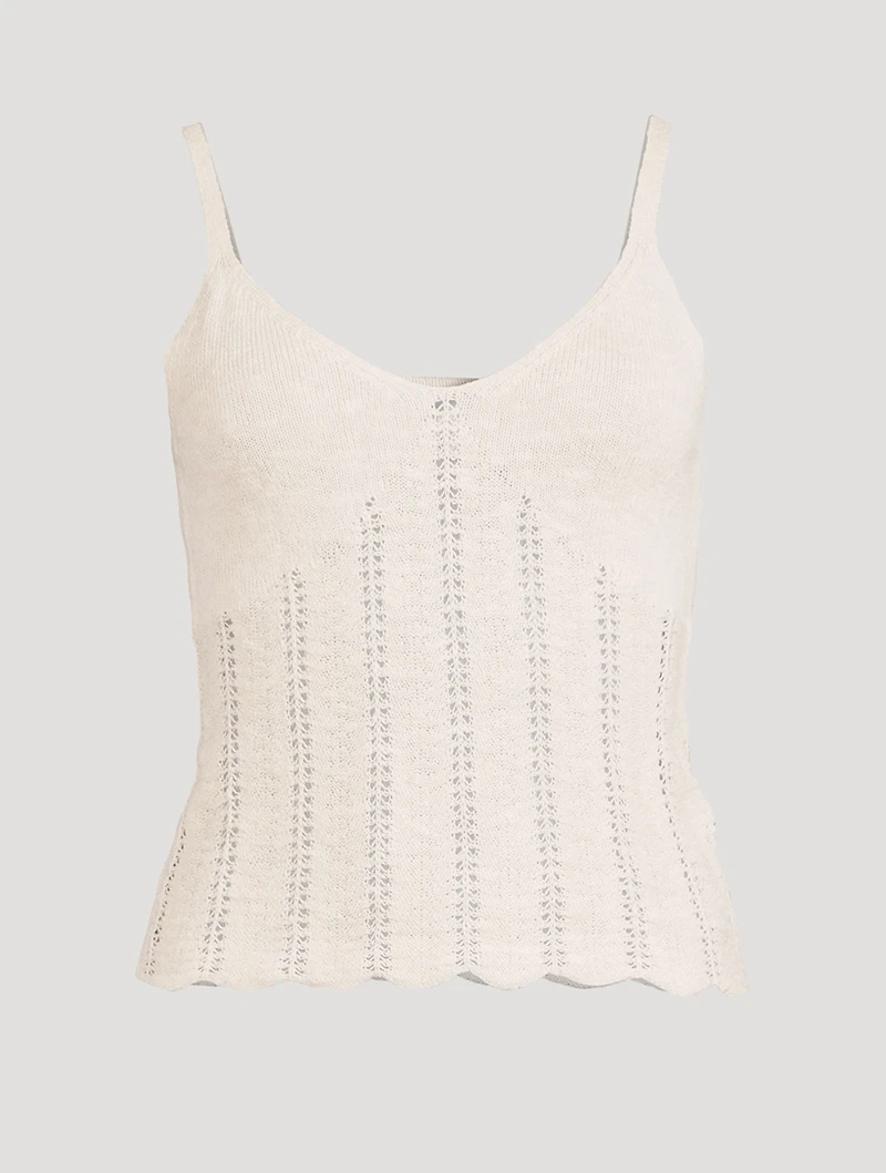 Pointelle Knit Tank Top