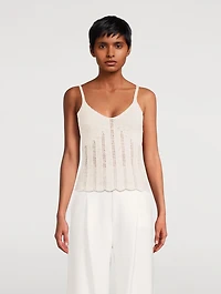 Pointelle Knit Tank Top
