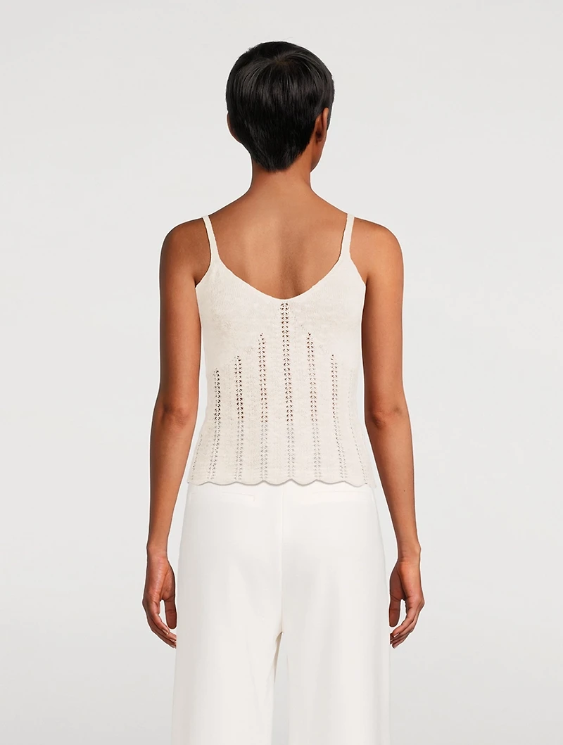Pointelle Knit Tank Top