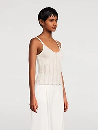 Pointelle Knit Tank Top