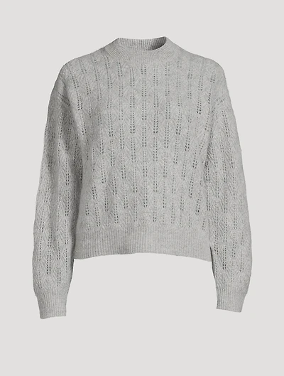 Cashmere Pointelle Knit Sweater