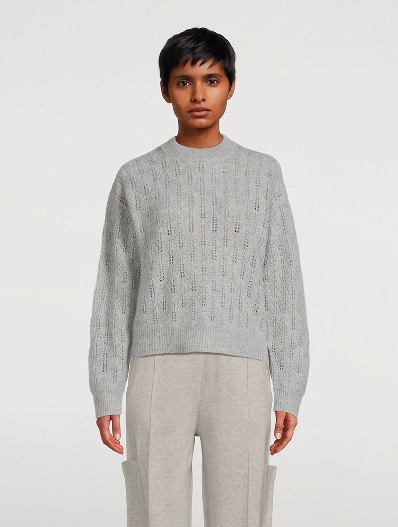Cashmere Pointelle Knit Sweater