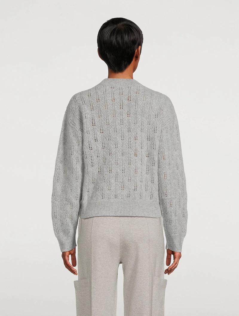 Cashmere Pointelle Knit Sweater