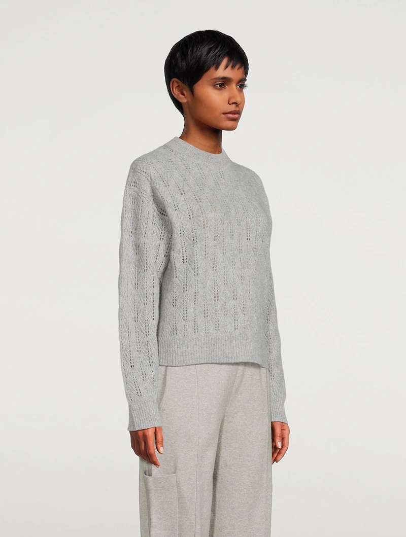 Cashmere Pointelle Knit Sweater