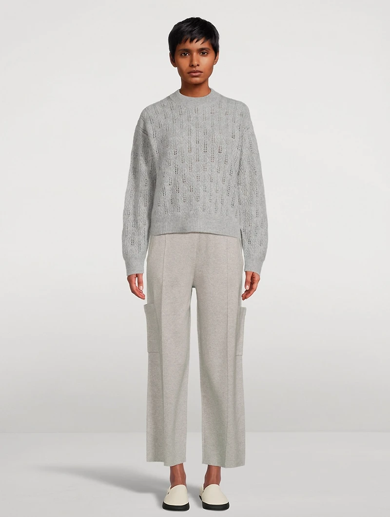 Cashmere Pointelle Knit Sweater