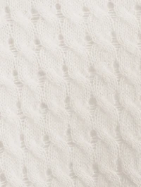 Cashmere Cable Pointelle Knit Short-Sleeve Sweater