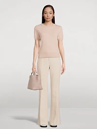 Cashmere Cropped Short-Sleeve Sweater