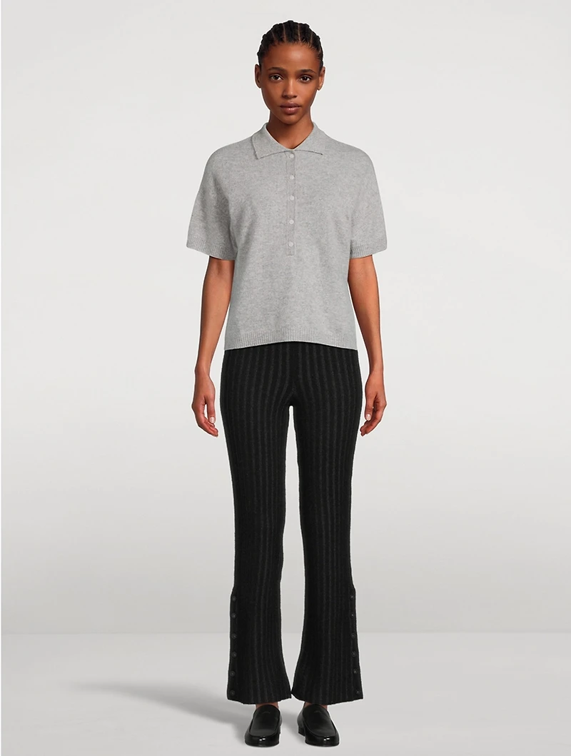 Cashmere Relaxed Short-Sleeve Polo