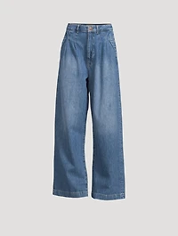 Ms. Plise Pleated Wide-Leg Jeans