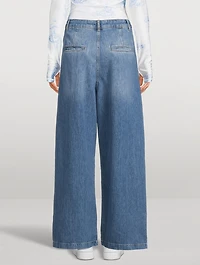Ms. Plise Pleated Wide-Leg Jeans