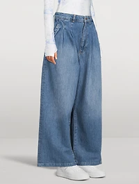 Ms. Plise Pleated Wide-Leg Jeans